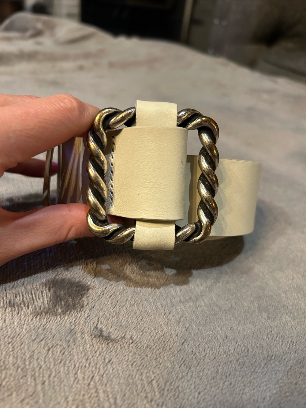 ba&sh Cream/white Leather Belt - Picture 5 of 6